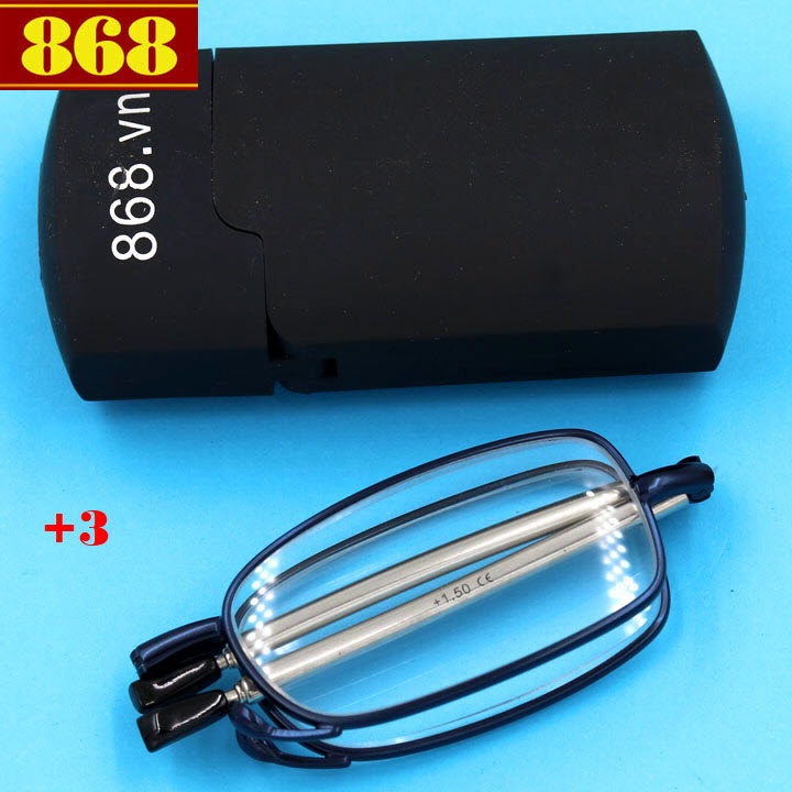 Kính lão gọng xếp 868 màu xanh 3 độ - Mắt kính lão thị phù hợp cho nam và nữ