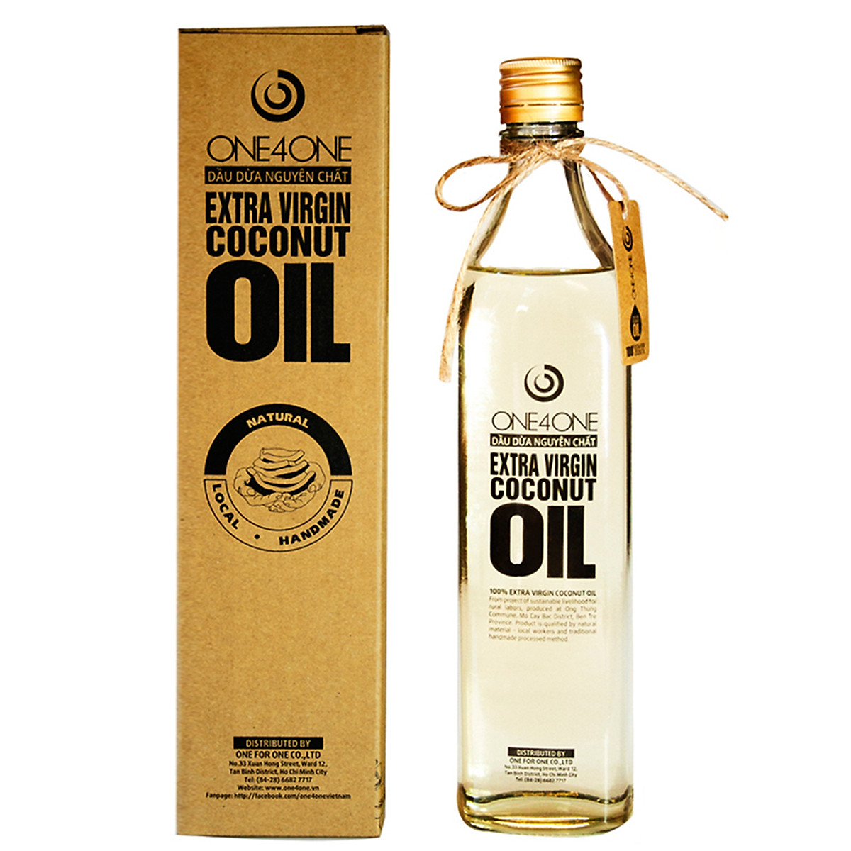 Dầu Dừa Nguyên Chất Lên men tách lạnh One4One Pure Virgin Natural Fermented Coconut Oil