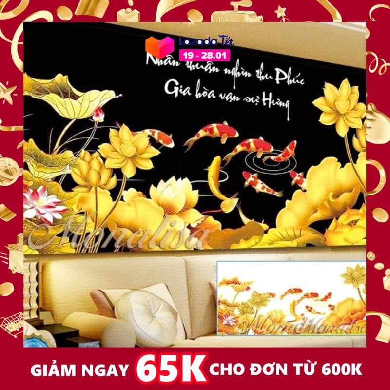 Tranh đính đá gia hòa vạn sự hưng_y8182_120*60cm