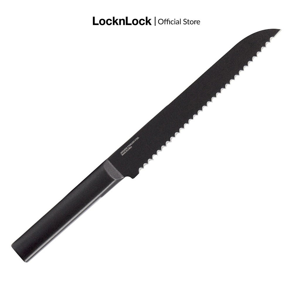 [Duy nhất 23.8 - Mua ngay] Dao cắt bánh mì Bread Knife dài 330 mm bằng thép không gỉ hiệu Lock&Lock CKK313- Màu đen - Hàng chính hãng