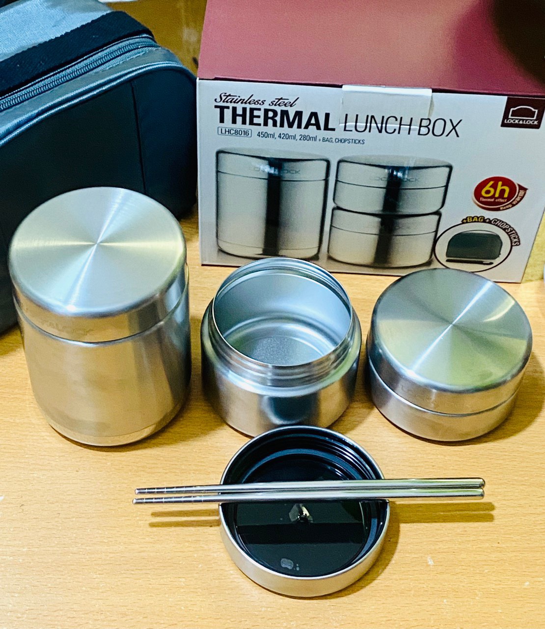 Bộ Hộp Cơm Giữ Nhiệt Lock&Lock LHC8016 (dung tích 1.150ml)