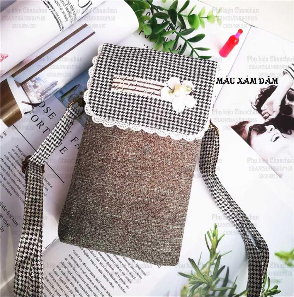 Túi điện thoại HOA TRẮNG 3 ngăn
