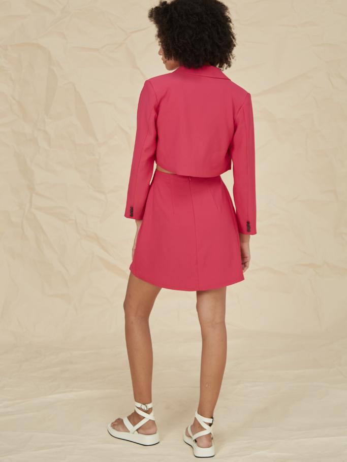 COCO SIN - Váy Mini Hồng Đính Nút