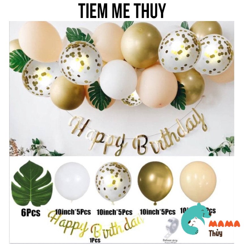 Chùm dây bóng trang trí sinh nhật nhiều tone màu 59