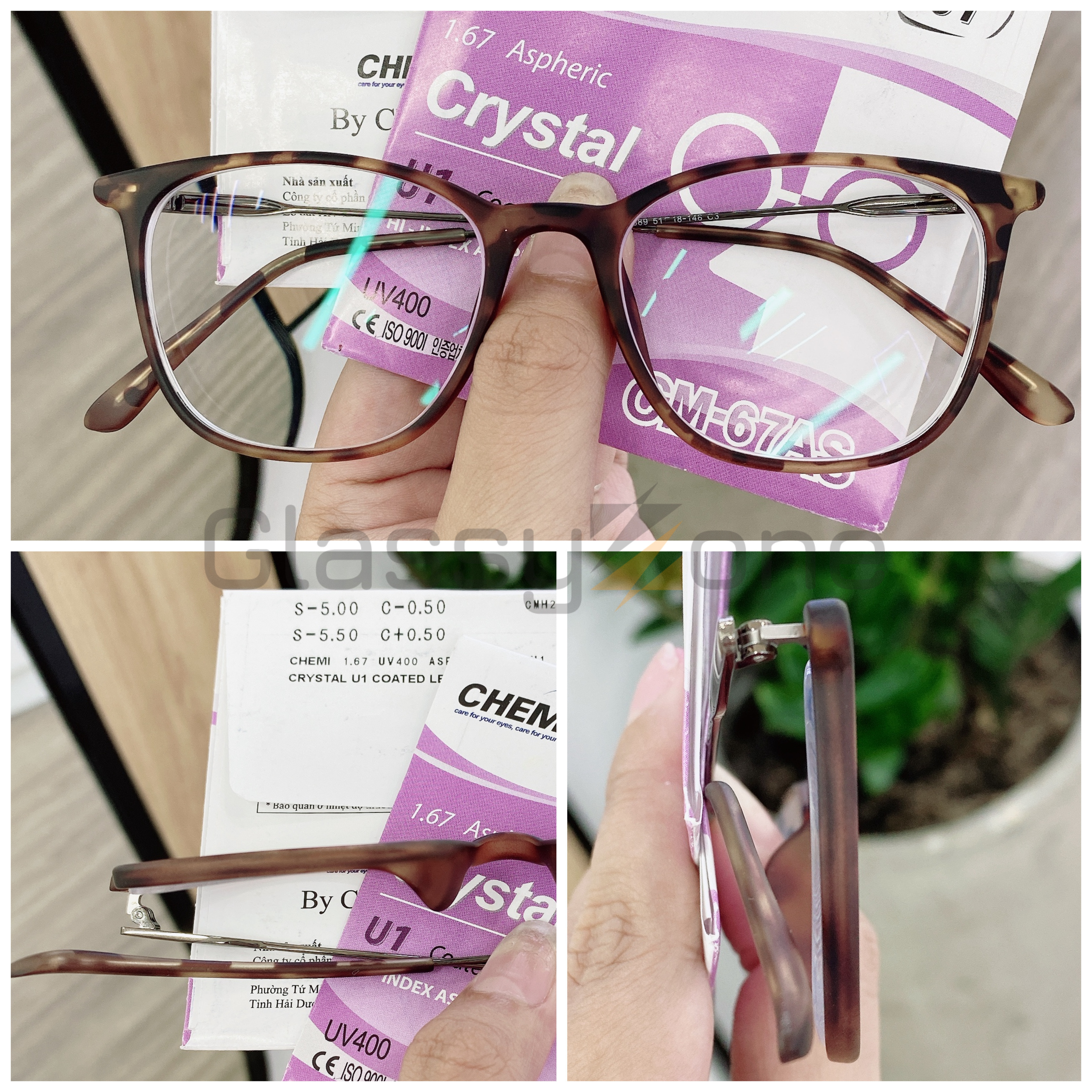 Tròng Kính Siêu Mỏng Hàn Quốc CHEMI U1 1.67 | GlassyZone