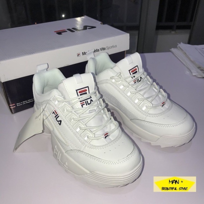 (VIDEO + QUÀ TẶNG) Giày thể thao FILA Disruptor 2 trắng thời trang năng động tăng chiều cao