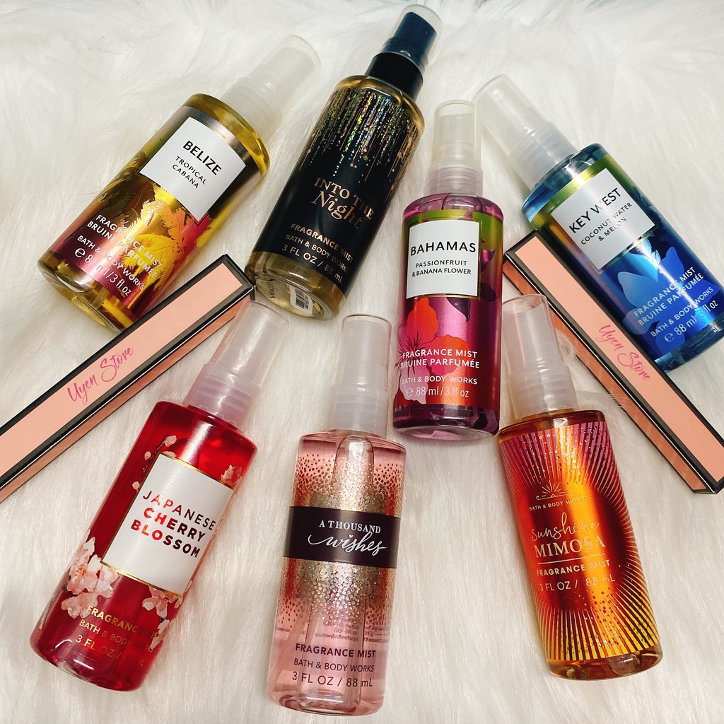 MINI TRAVEL SIZE 75ML - XỊT THƠM BODY MIST TOÀN THÂN BATH & BODY WORKS USA - SIZE DU LỊCH FULL SEAL CỦA HÃNG