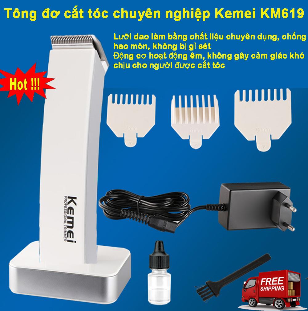 Tăng đơ cắt tóc tông đơ cắt tóc chuyên nghiệp tông đơ cắt tóc trẻ em tông đơ cắt tóc kemei km-619 không dây mũi dao cắt sát + tặng ngay 3 lược rời