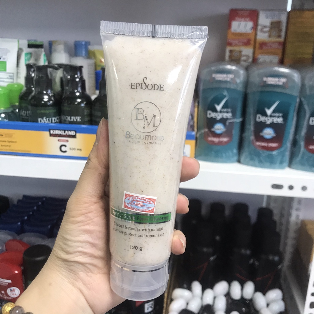Sữa rửa mặt BEAUMORE Episode Srub Foam - srm hạt mơ 120g