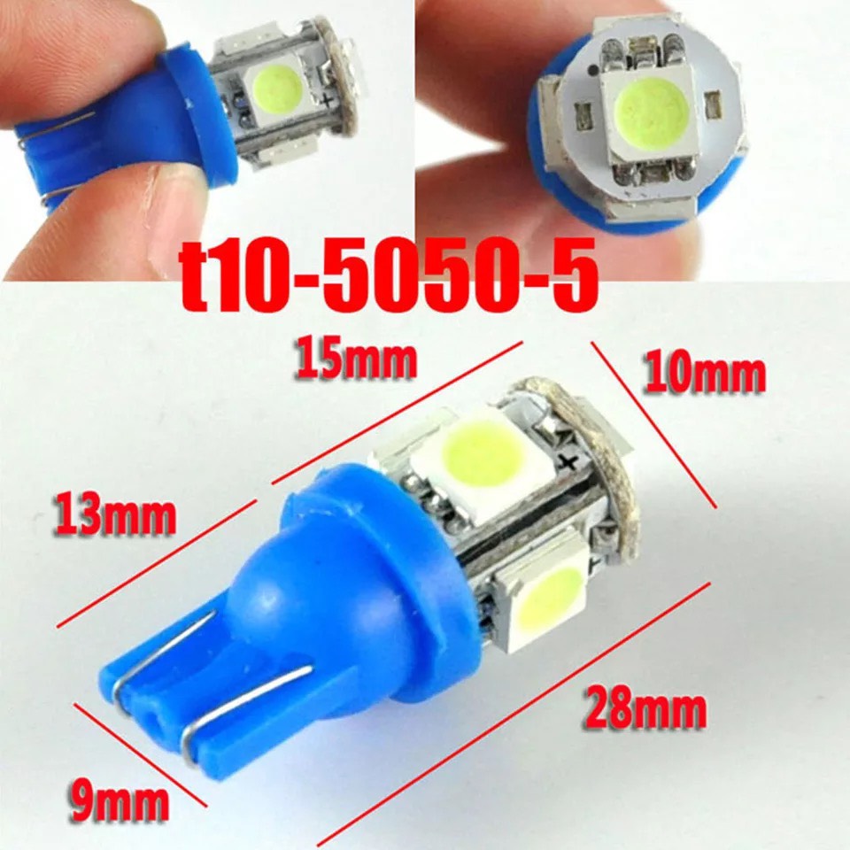 [HCM]Xi Nhan Led 5 Tim Chân T10 Gắn Xe Máy [ 1 Đôi ]