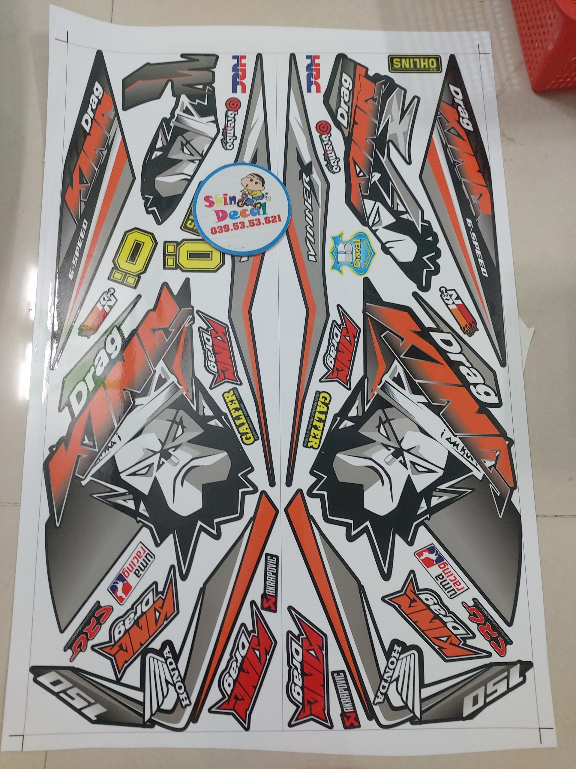 Tem xe winner X king drag mặt khỉ