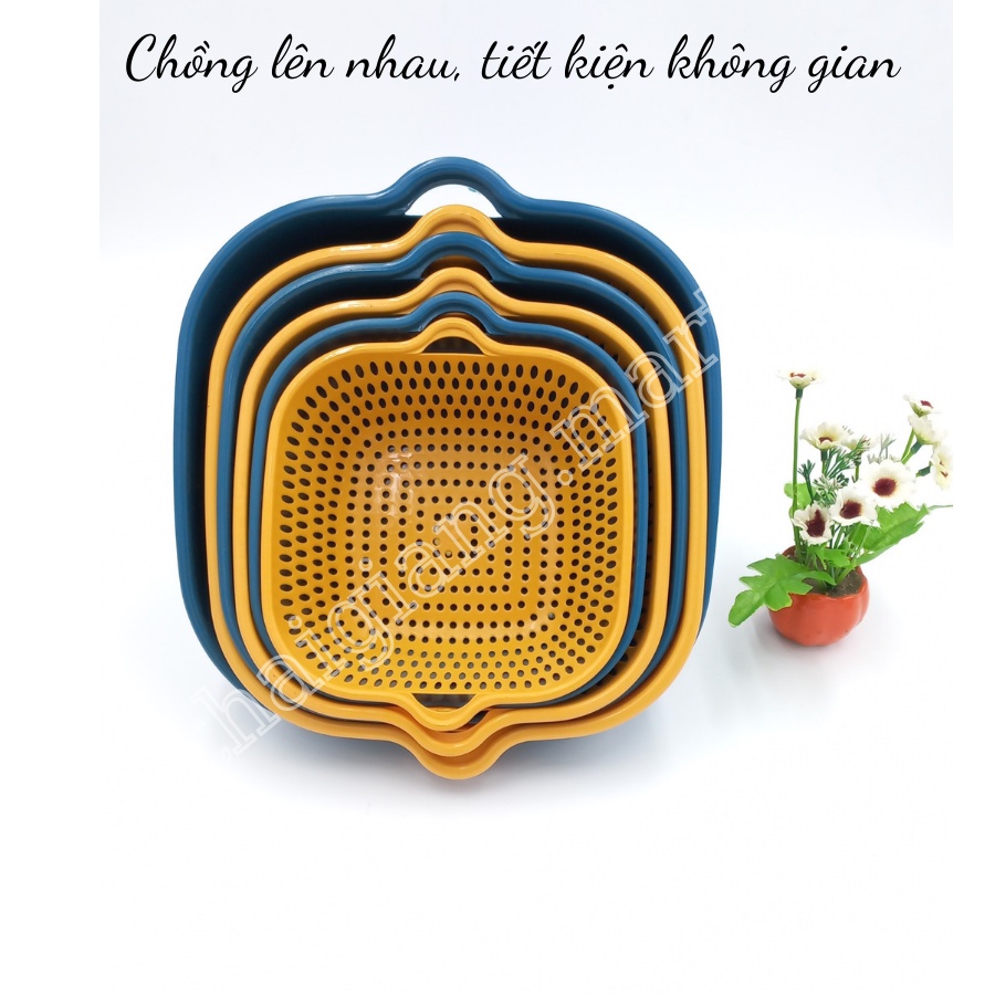 Sét rổ chậu 6 món đựng rau, hoa quả