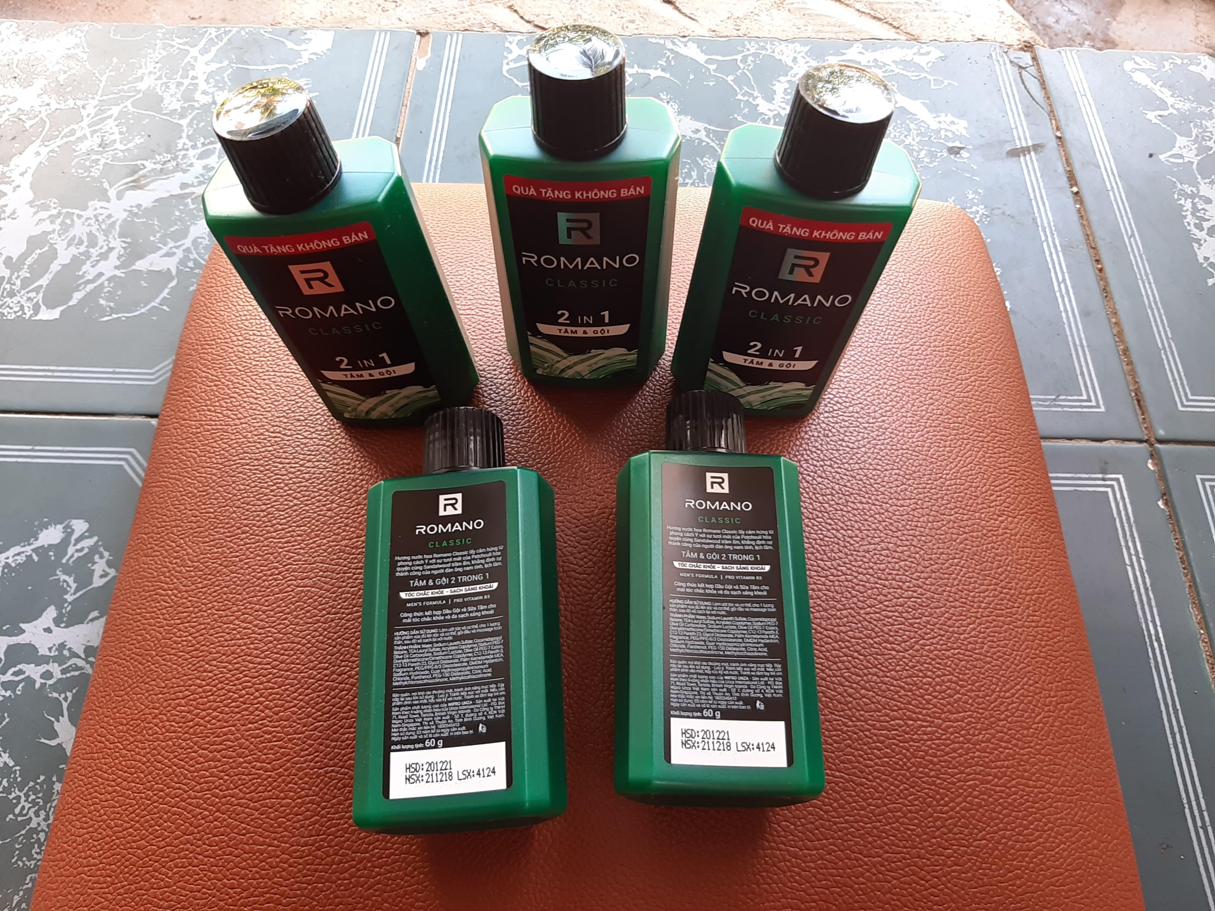Combo 5 chai Dầu Tắm Gội Romano Classic 2 Trong 1 Dành Cho Nam giá rẻ