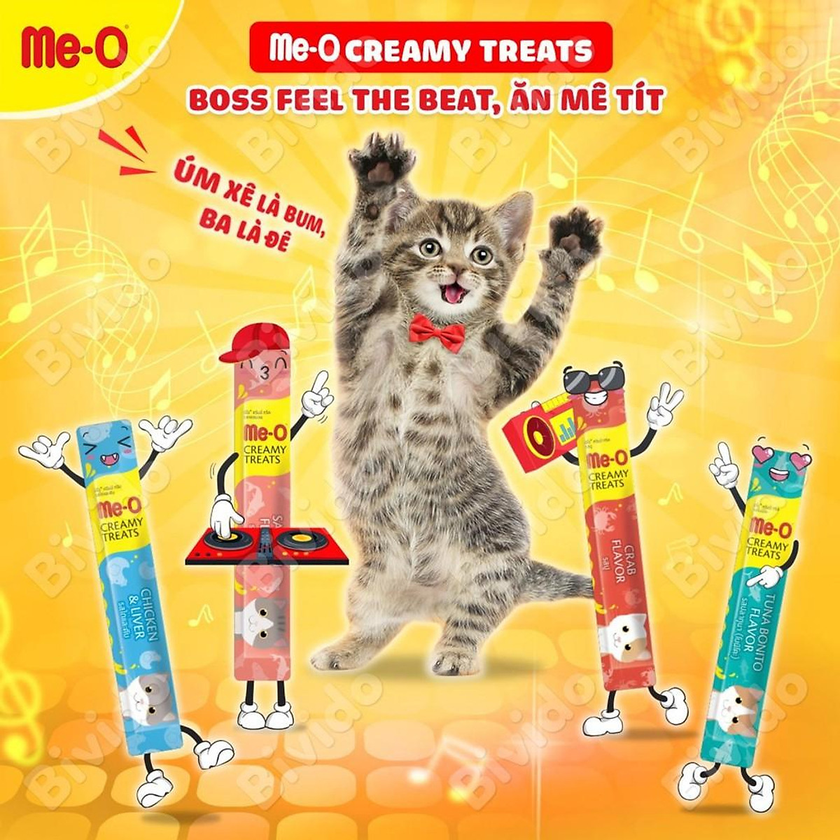 [Hộp 100 Thanh] Súp Thưởng Me-O cho Mèo - Mix 4 Vị - [Nông Trại Thú Cưng]
