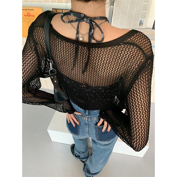 set áo lưới mỏng mix yếm dây hoa hot hit  (có bán rời)