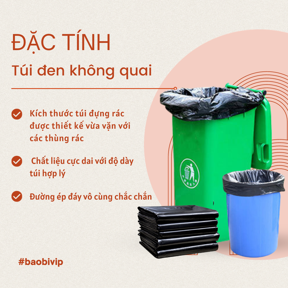 Túi đựng rác đen không quai đủ size (1kg), độ bên cao, cực kì dẻo dai, khó rách