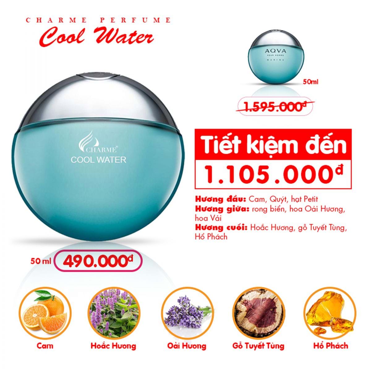 [HCM]Nước hoa nam cool water 50ml- AN002