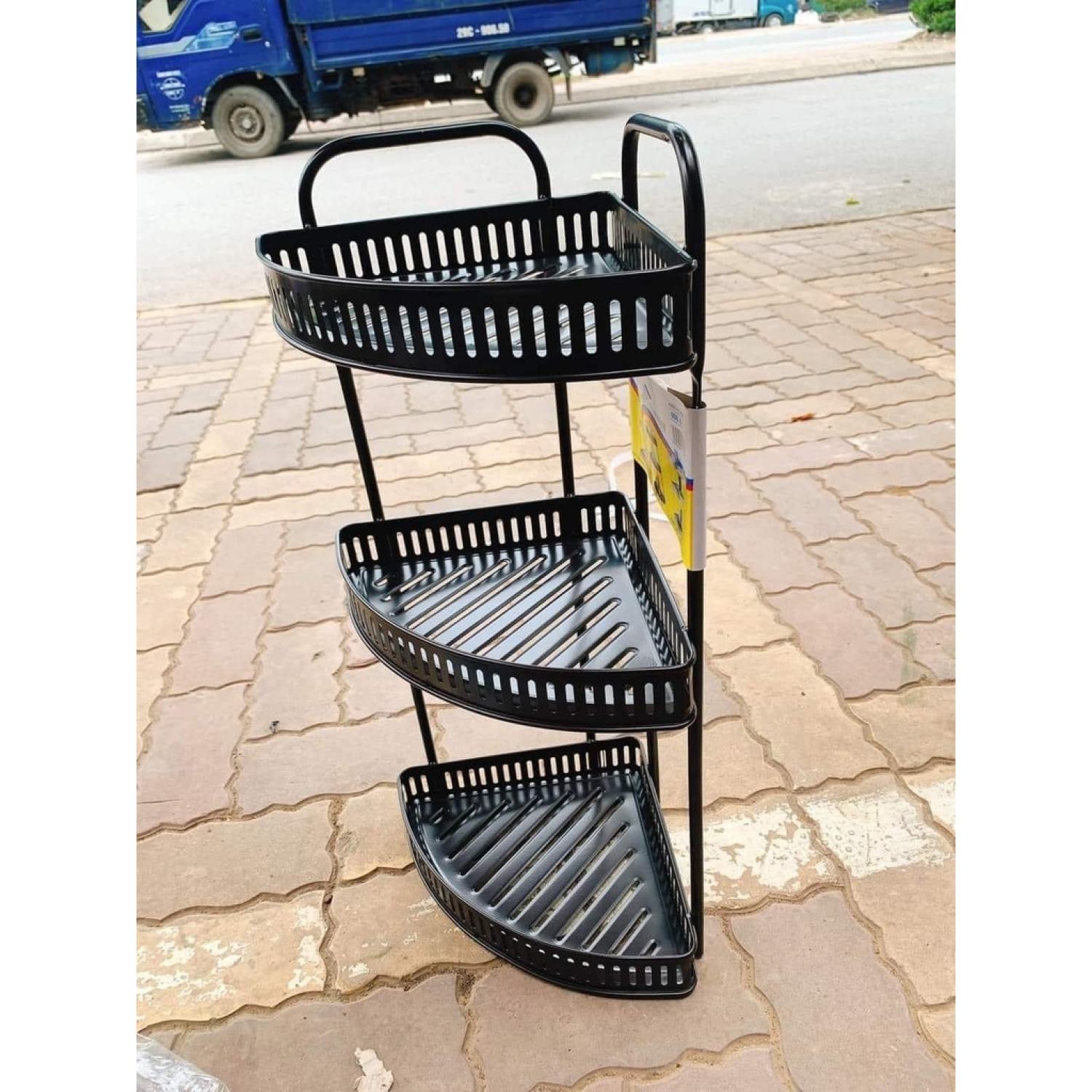 Kệ góc gia vị 3 tầng sắt