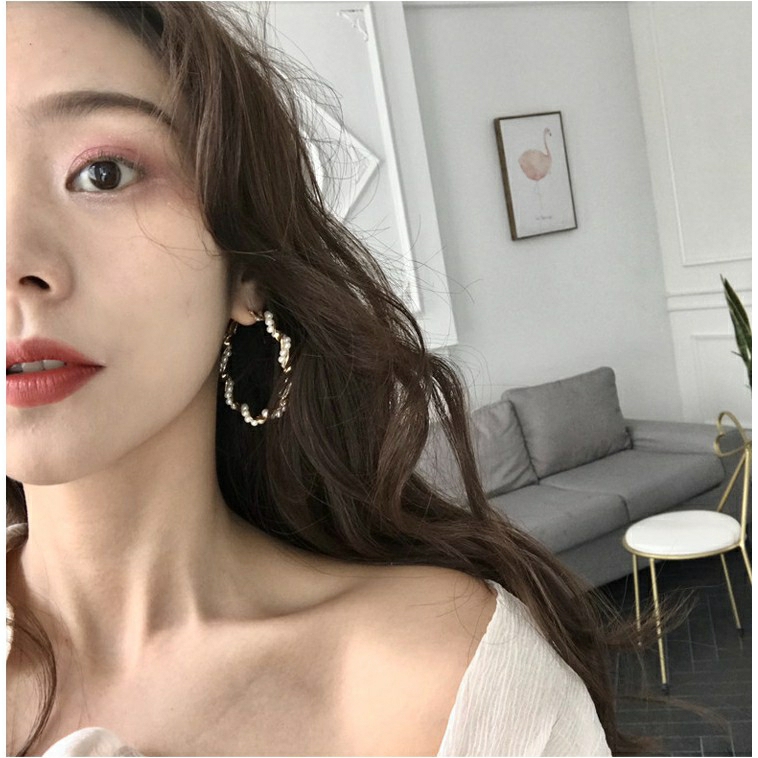 [HCM]Bông tai vòng tròn đính hạt