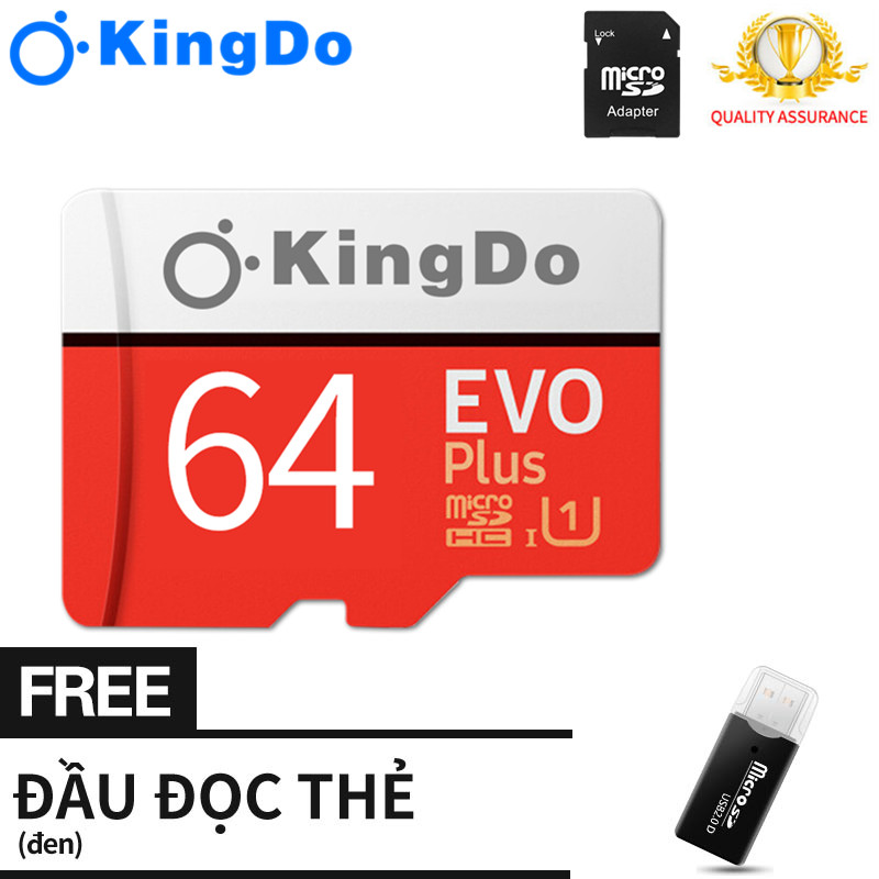 Thẻ nhớ SD 64GB Plus Grade EVO class 10 c10 /Đầu đọc thẻ miễn phí