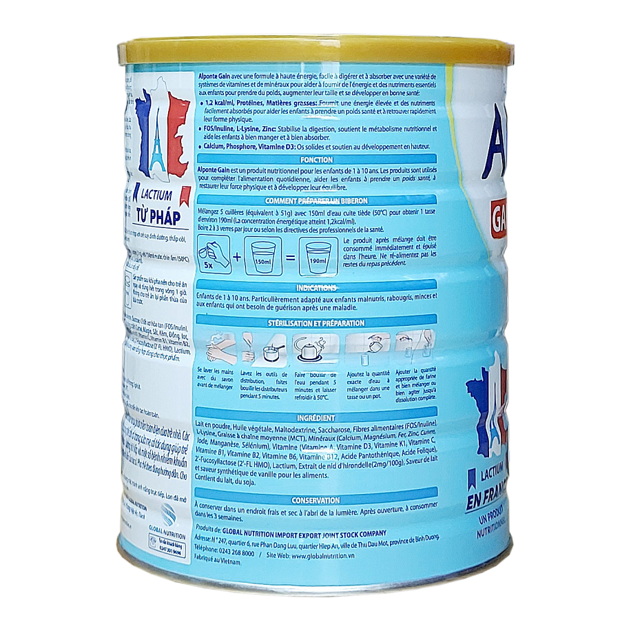 Combo 3 Lon Sữa Alponte Gain 0+ 1+ 800g HSD 2026