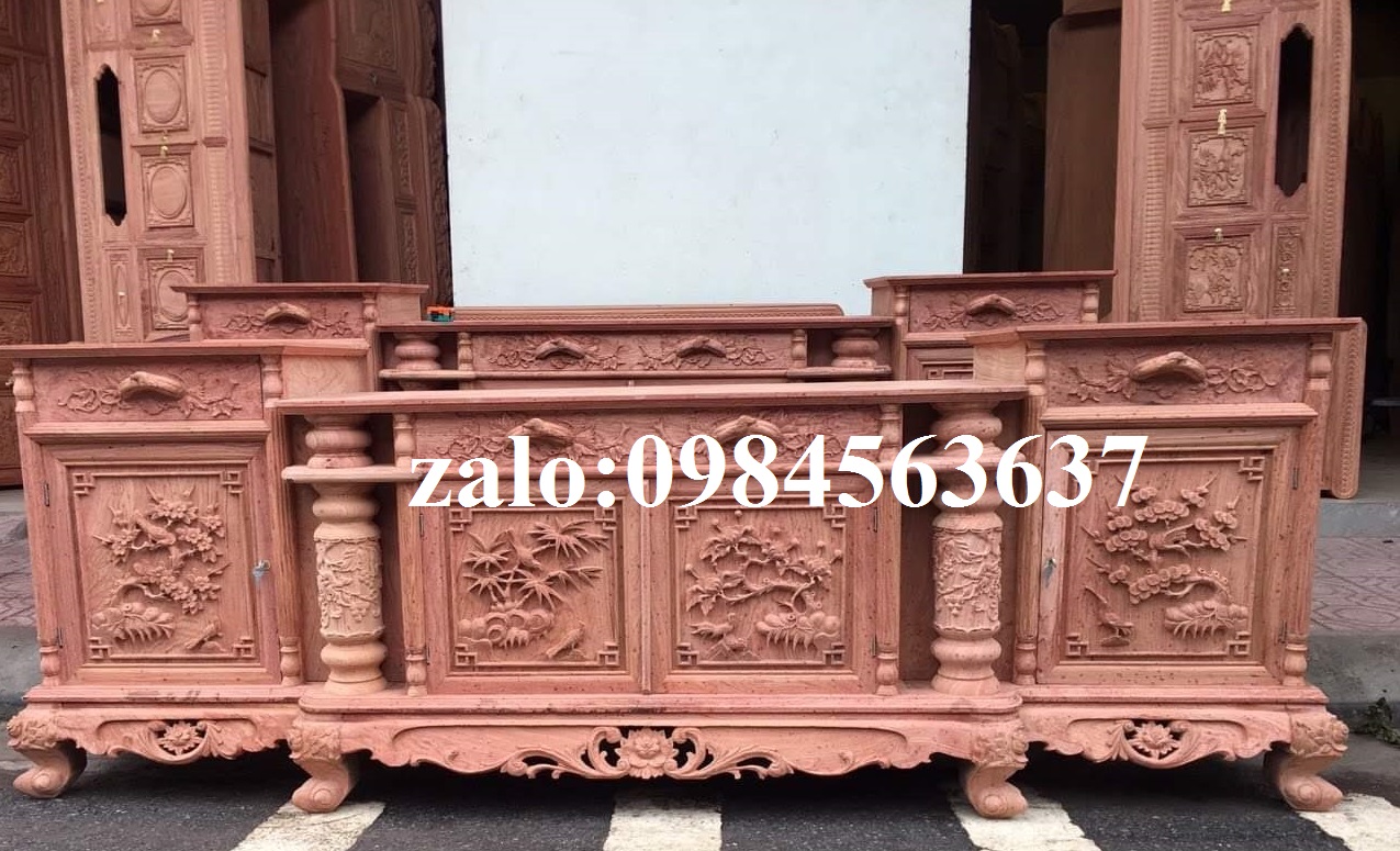 Kệ để tivi - Kệ cột nho hương đá 2m4