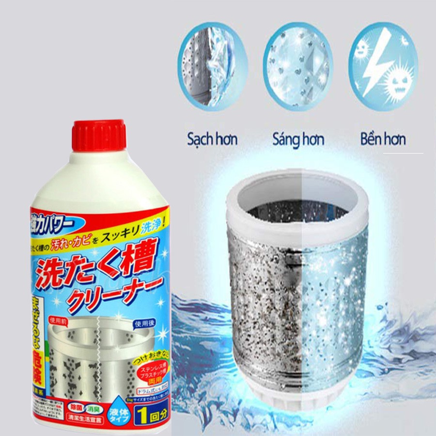 Chai nước tẩy lồng máy giặt 400ml