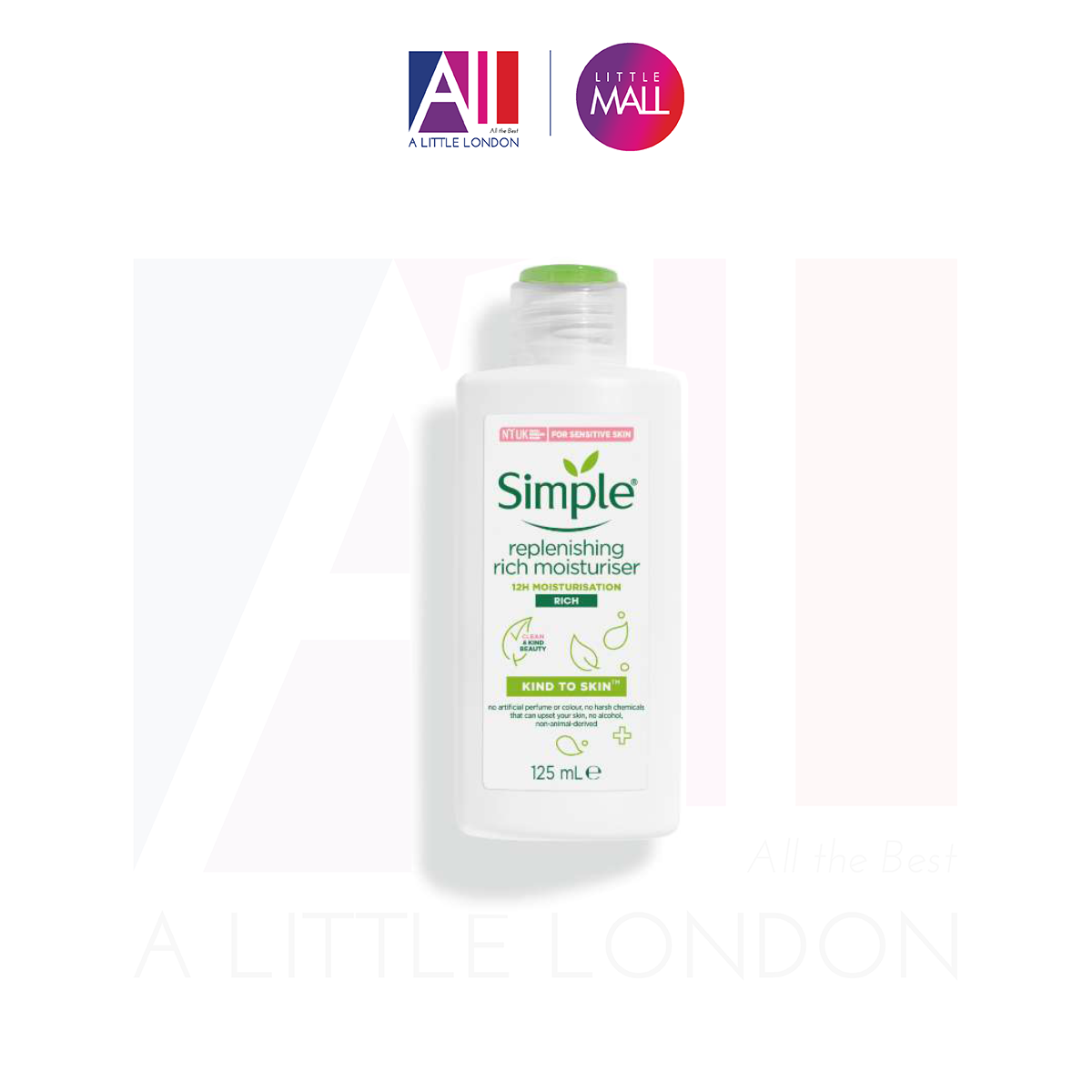 Kem dưỡng ẩm cho da khô Simple Replenishing Rich Moisturiser 125ml (Bill Anh)
