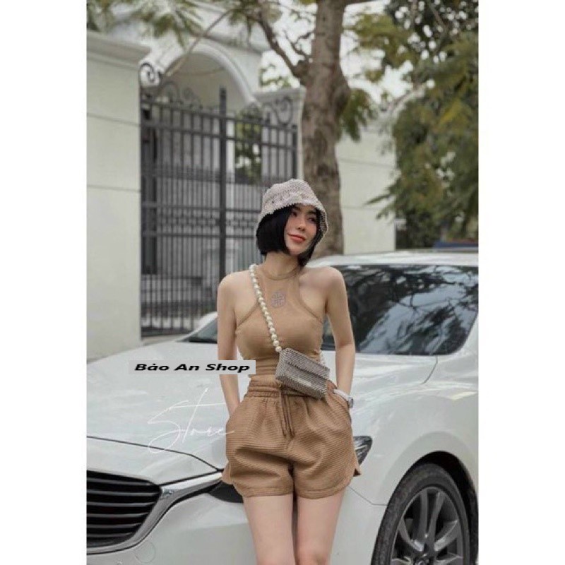 Quần đùi nữ chất vải thun xốp lưng chun co dãn