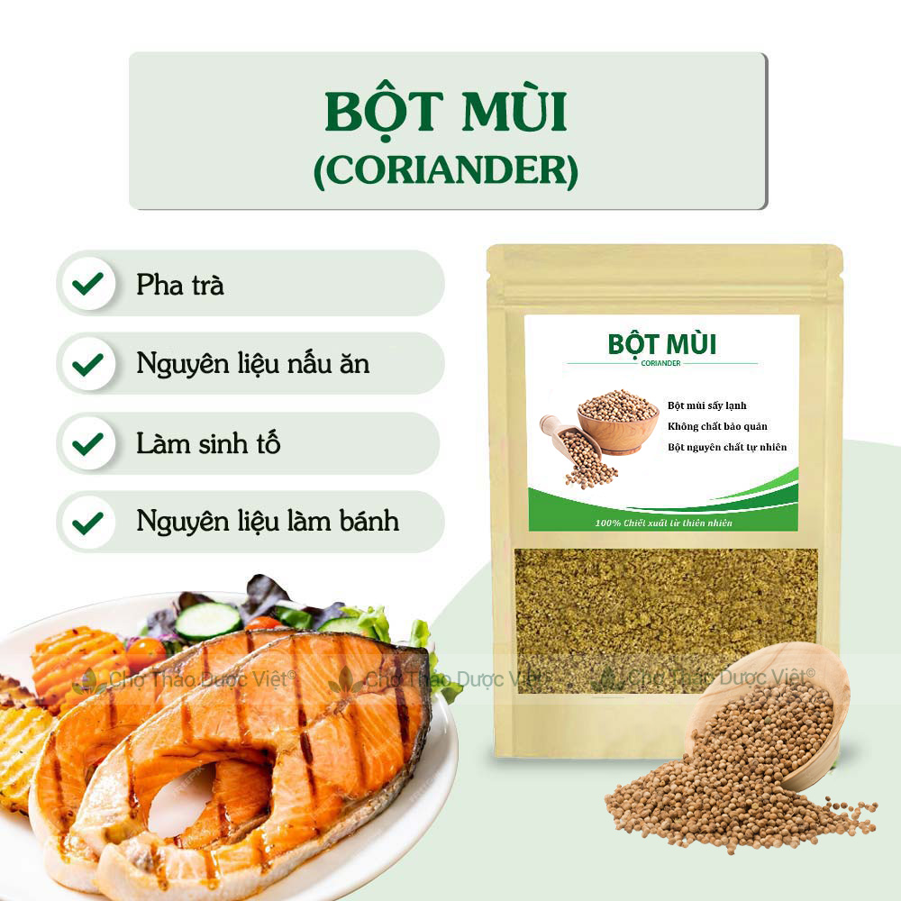 Bột mùi 100g ( Bột ngò rí, gia vị tẩm ướp)- Chợ Thảo Dược Việt