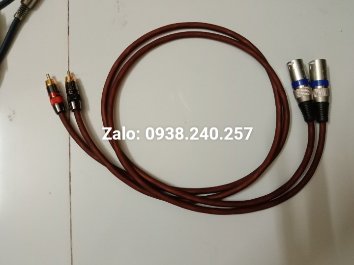 Cặp dây jack canon đực ra av bấm sẵn 2 đầu dài 1m