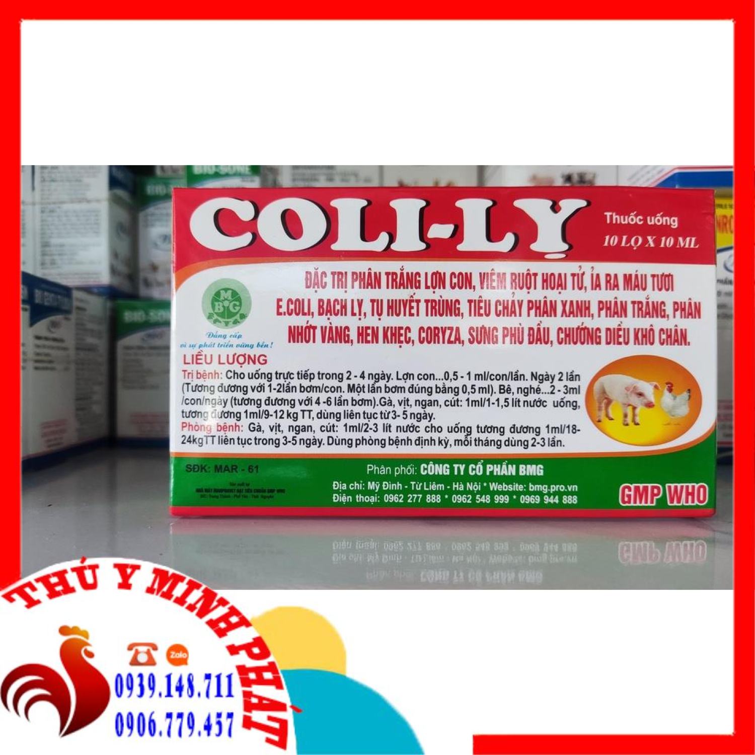 COLI LỴ 10ml - Phân xanh phân trắng (colistin 25 MUI)