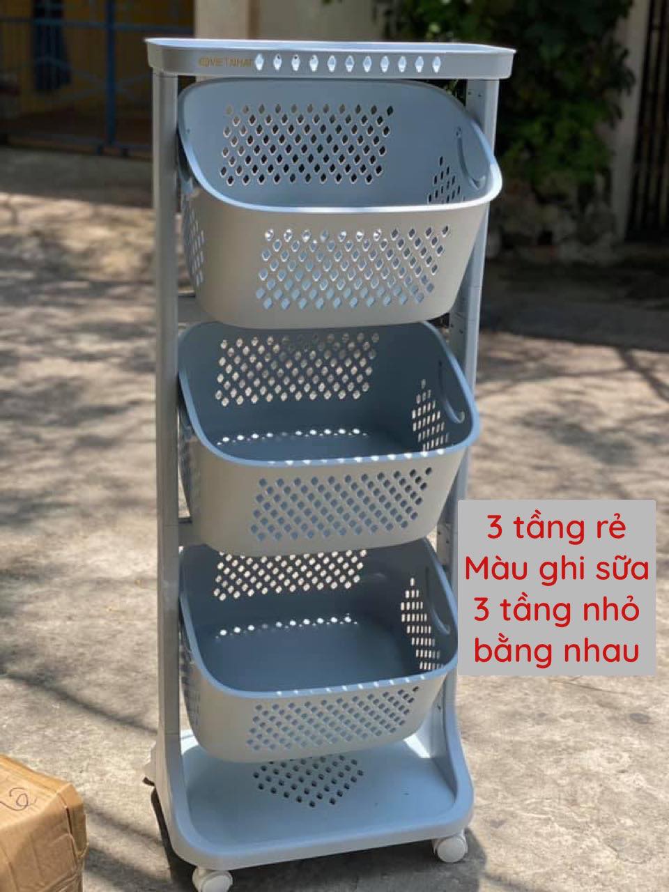 KỆ SỌT ĐỰNG ĐỒ 3 TẦNG CÓ BÁNH XE VIỆT NHẬT