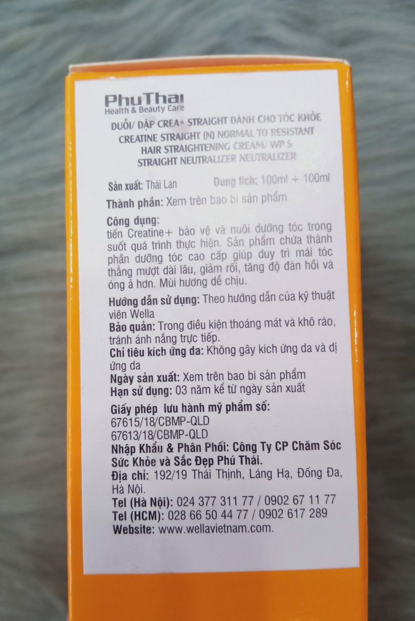 Bộ Thuốc Duỗi Tóc Wella Creatine Straight 100Ml X2 (Mới)
