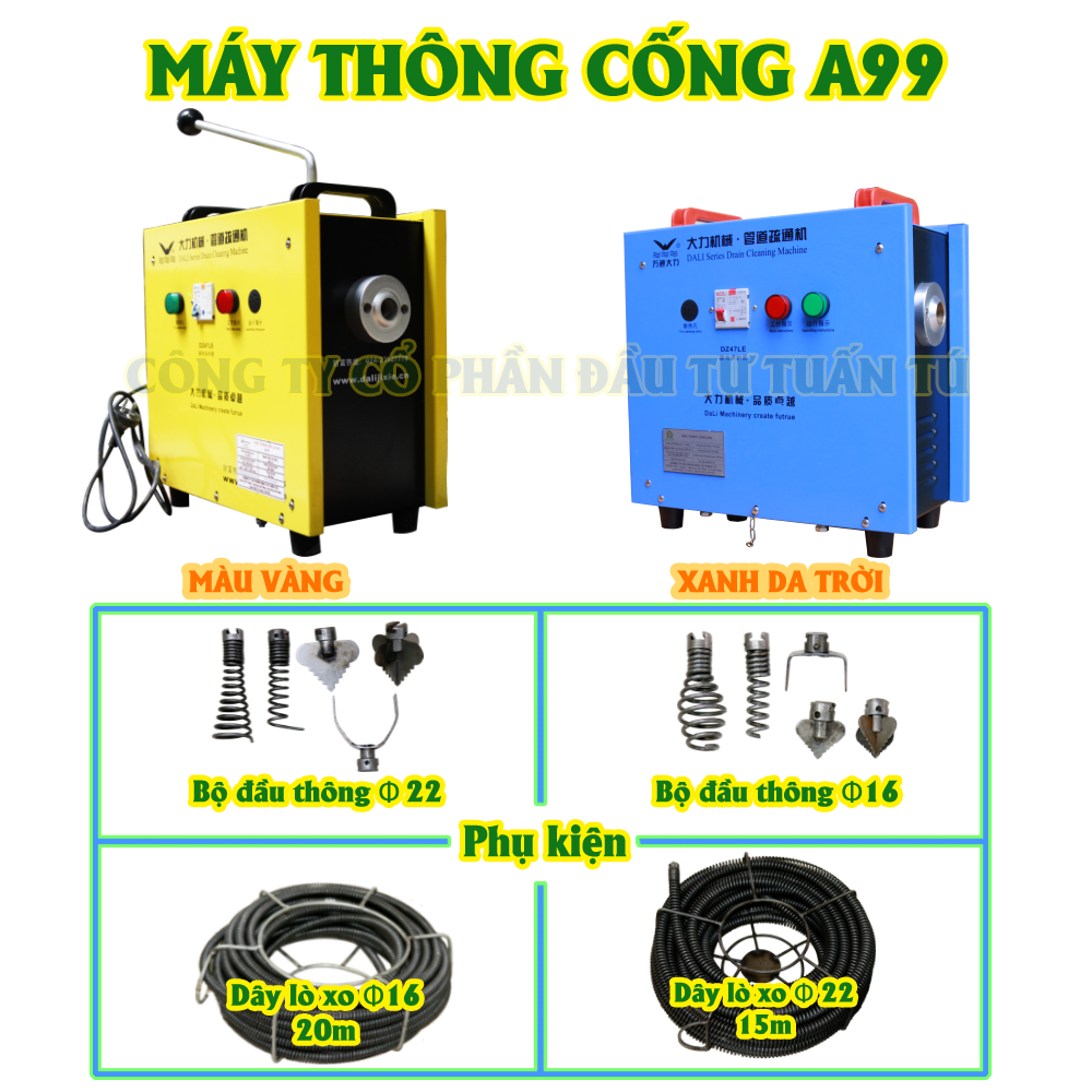 Máy thông cống A99|Máy thông tắc cống|máy thông cống lò xo