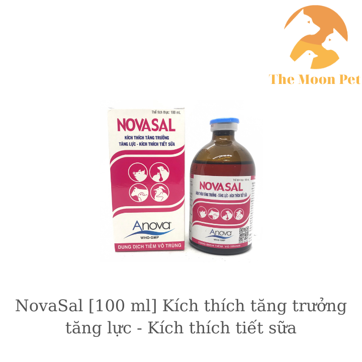 NovaSal [100 ml] K.ích t.hích tăng trưởng tăng lực - K.ích t.hích tiết sữa chó mèo, heo,....