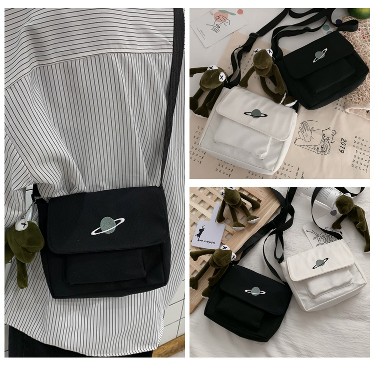 Túi đeo chéo Ulzzang nam nữ vải canvas đi chơi thời trang Hàn Quốc