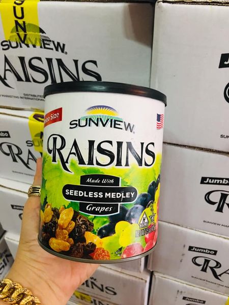 Nho khô hỗn hợp sunview raisins 425g của Mỹ hsd 6 2023 trái nhỏ