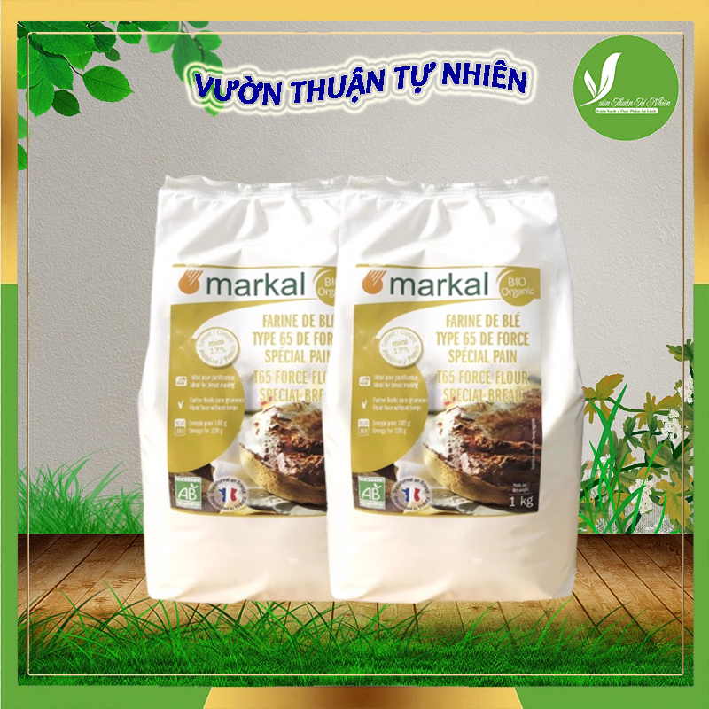 Bột mì hữu cơ T65 Markal 1kg (Protein 13%) (Gói)