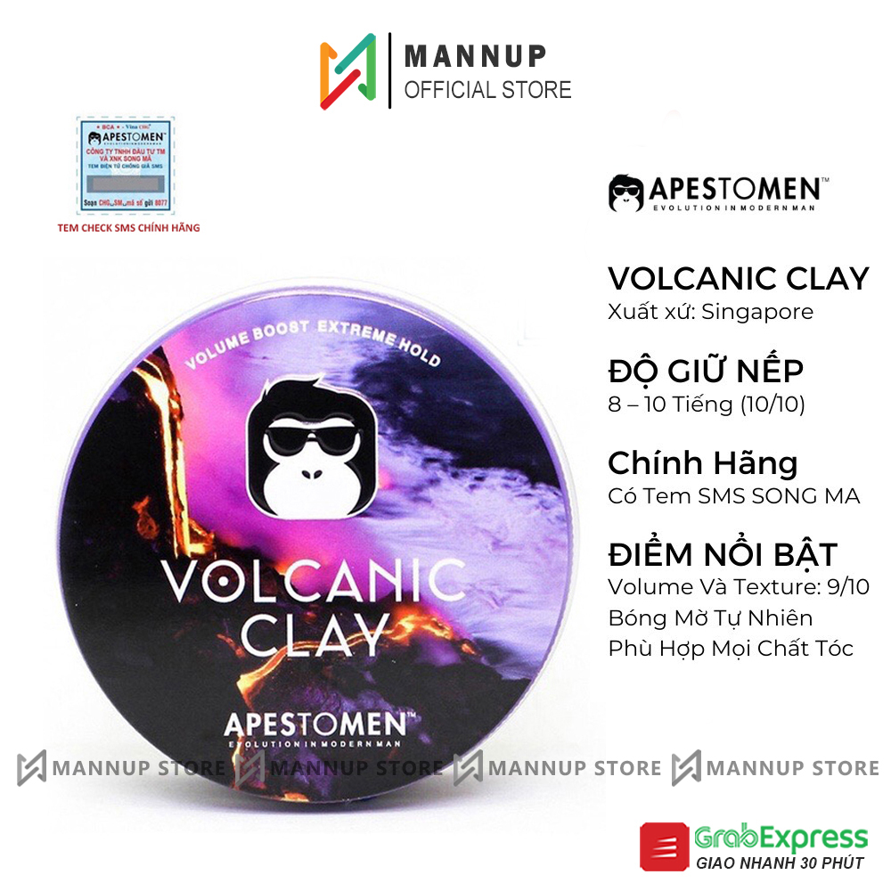 [Chính Hãng 100%]Sáp Vuốt Tóc Apestomen Volcanic Clay Version 5 80g