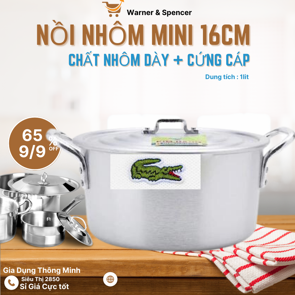 [Combo 3 Nồi Nhôm] bộ 3 nồi nhôm 18-20-22cm chất nhôm dày bền-sử dụng nhôm nguyên chất dễ dàng bắt nhiệt nhanh chóng- Tách lẻ giá rẻ