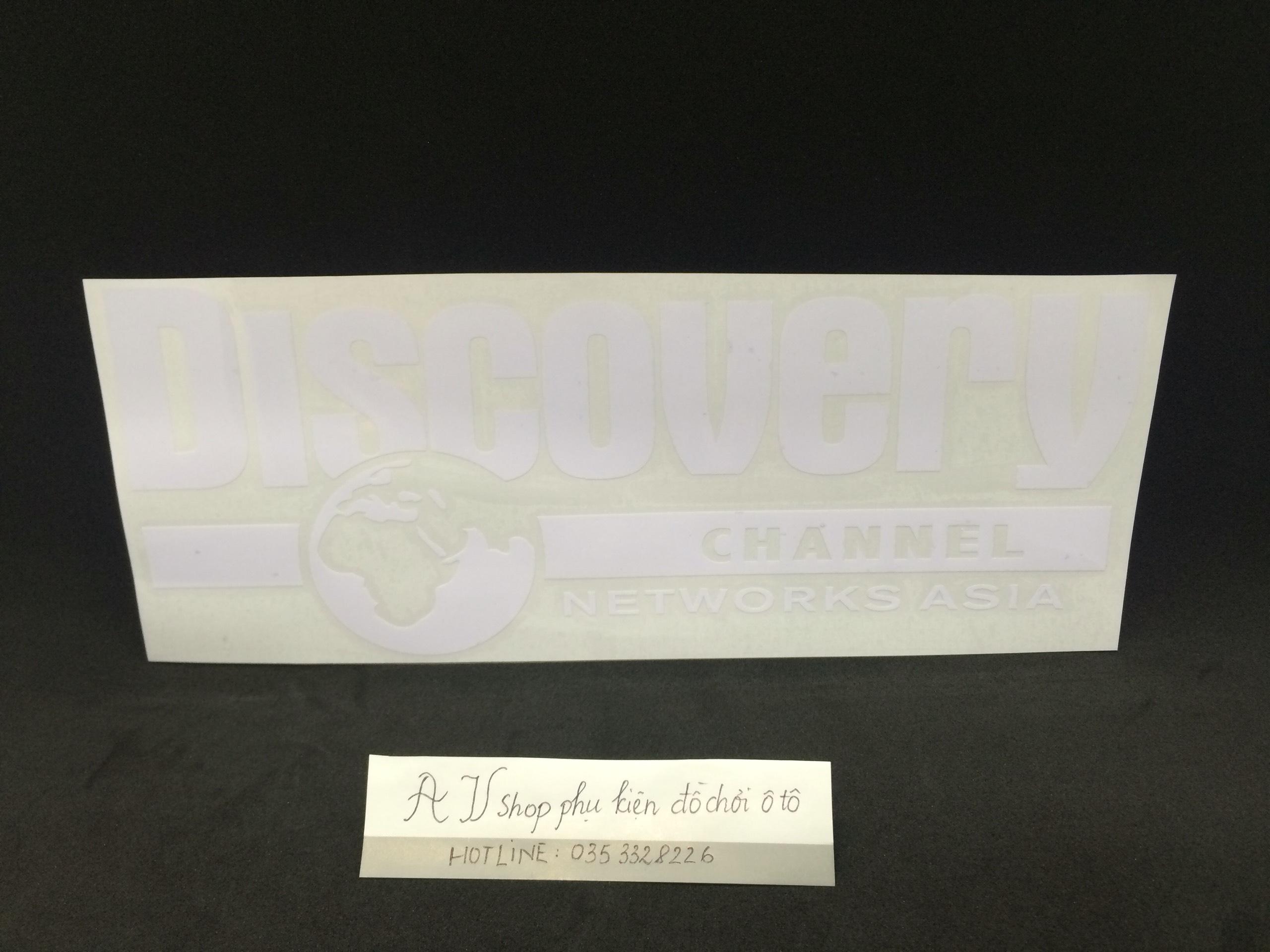 1 bộ 02 chiếc Decal dán sườn xe DISCOVERY màu Trắng