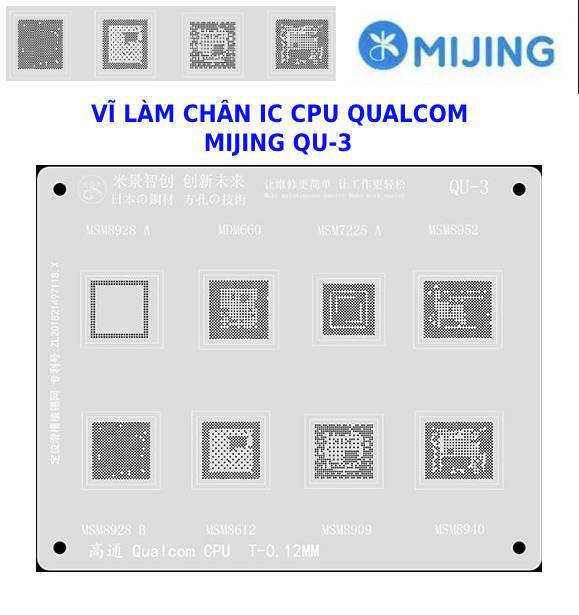 VĨ LÀM CHÂN ĐA NĂNG IC CPU QUALCOMM / MIJING QU-3