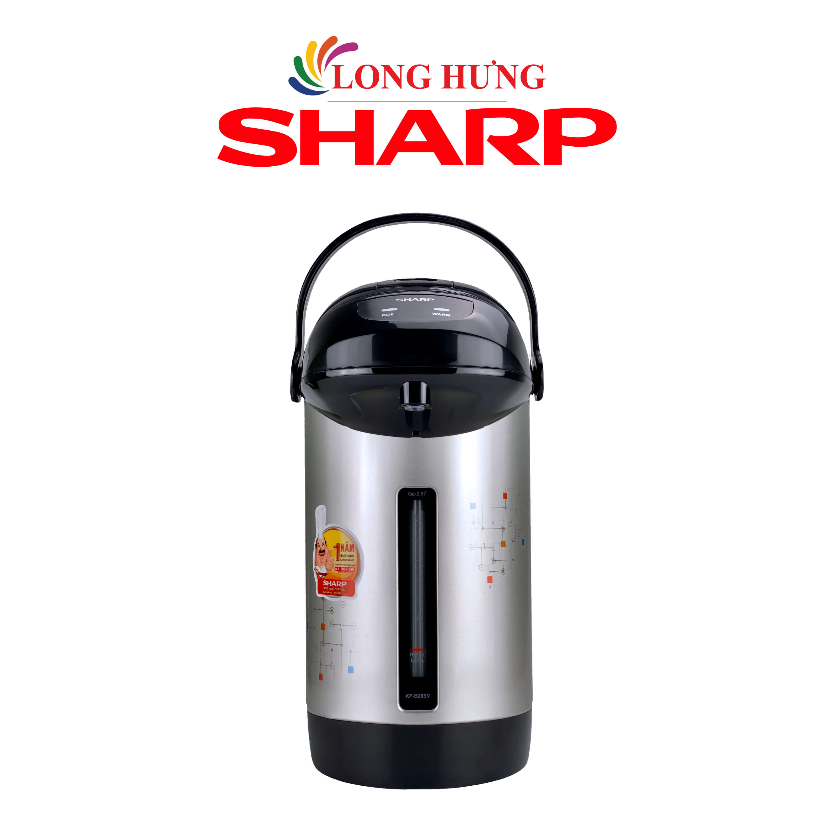Bình thủy điện Sharp 2.8 lít KP-B28SV - Hàng chính hãng - Thiết kế nhỏ gọn, Dung tích 2.8 lít, Công suất 680W, Đun sôi nhanh