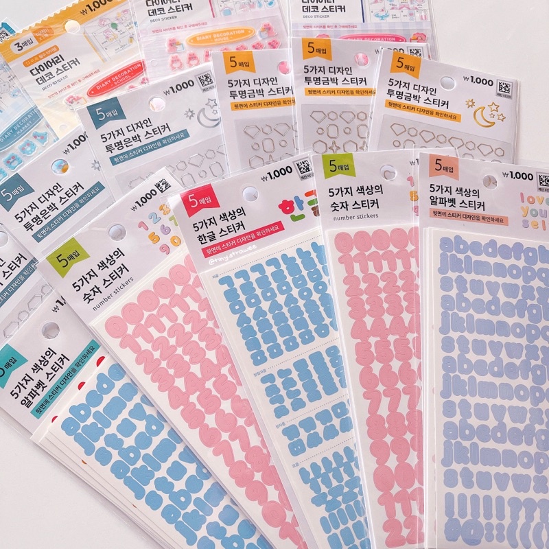 Set 5 stickers Daiso Hàn