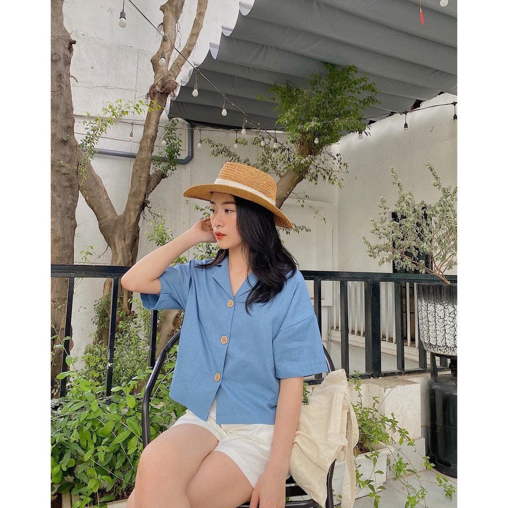 Áo Sơ Mi Nữ Công Sở Dáng Ngắn Cộc Tay [nana store]