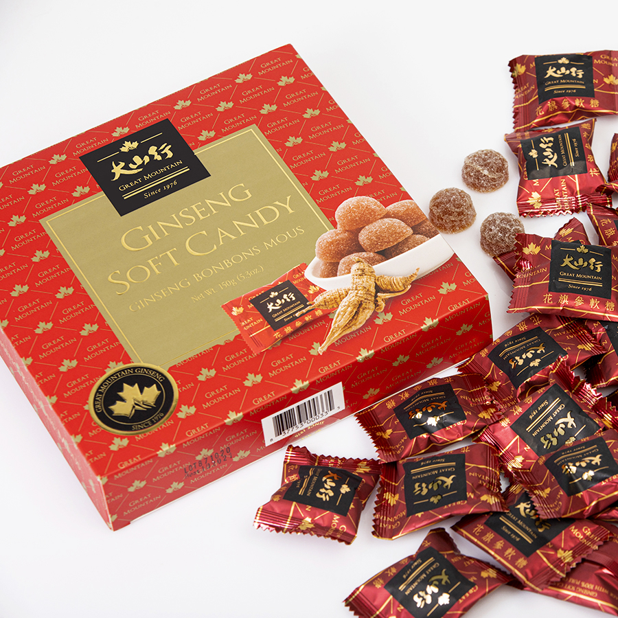 Kẹo Nhân Sâm Dẻo Great Muontain Canada 150gr/ Hộp