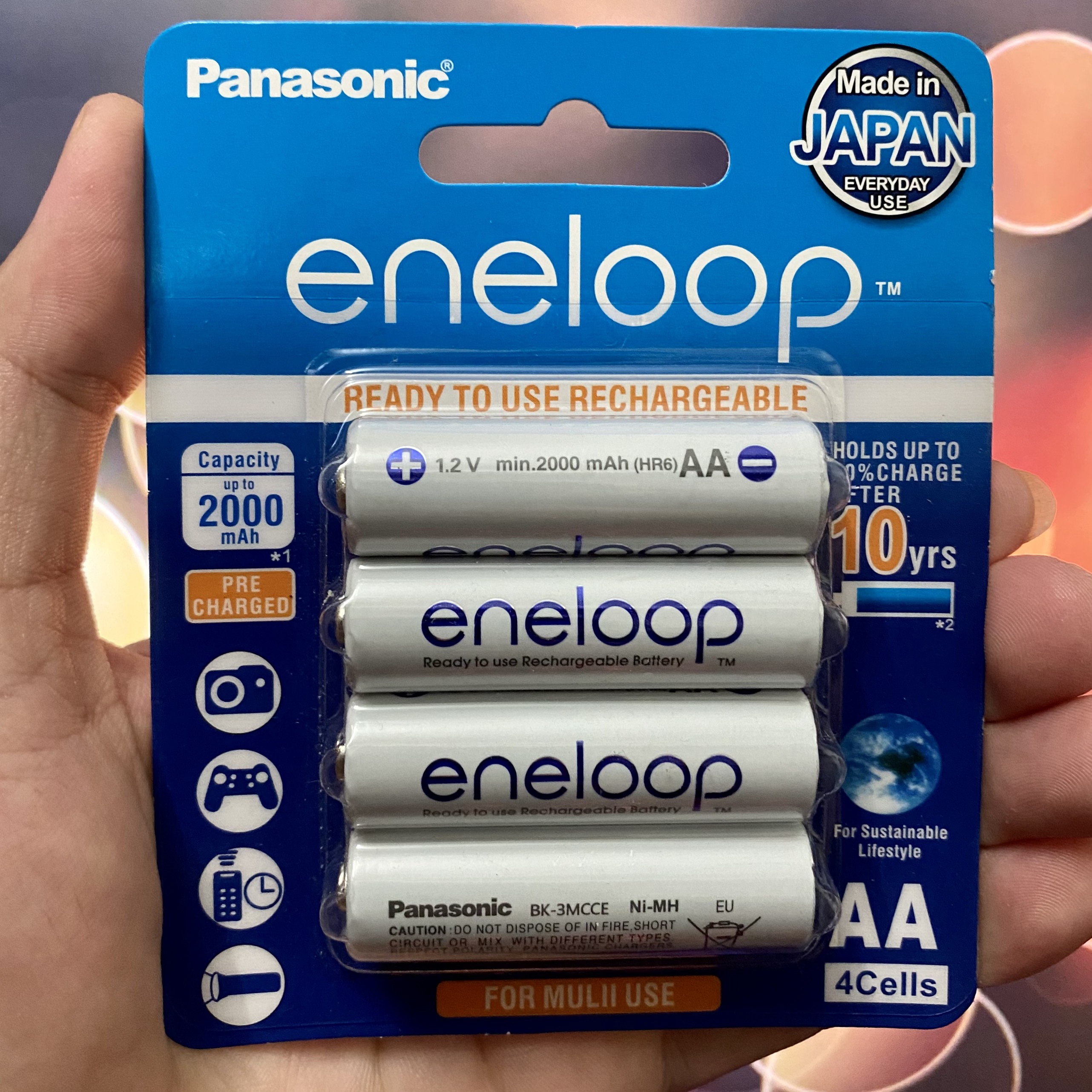 Pin sạc Eneloop 1900,2500 ( Trắng, Đen )