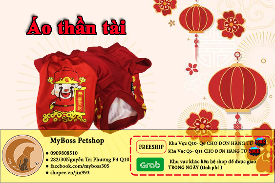 Áo tết thần tài chó mèo