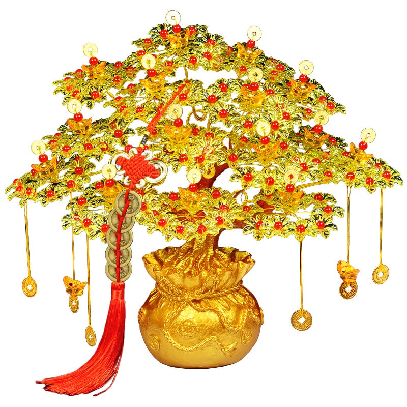 Cây kim tiền phát tài, lộc 7 cành trang trí trong nhà ngày tết,.